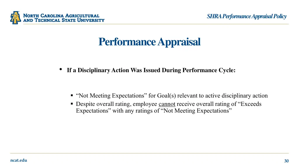 shra performance appraisal policy 24