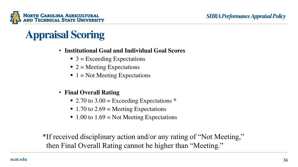 shra performance appraisal policy 27