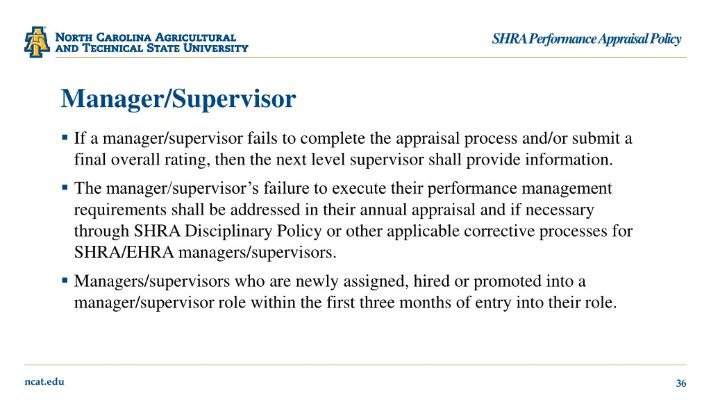 shra performance appraisal policy 29