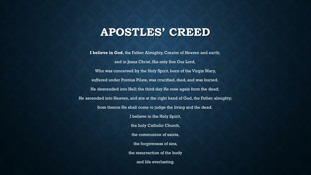 apostles creed 2