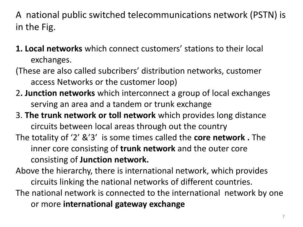 a national public switched telecommunications