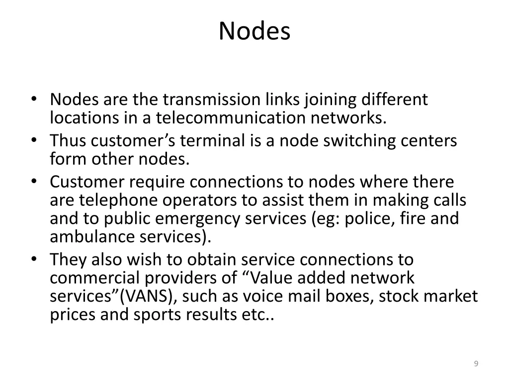 nodes