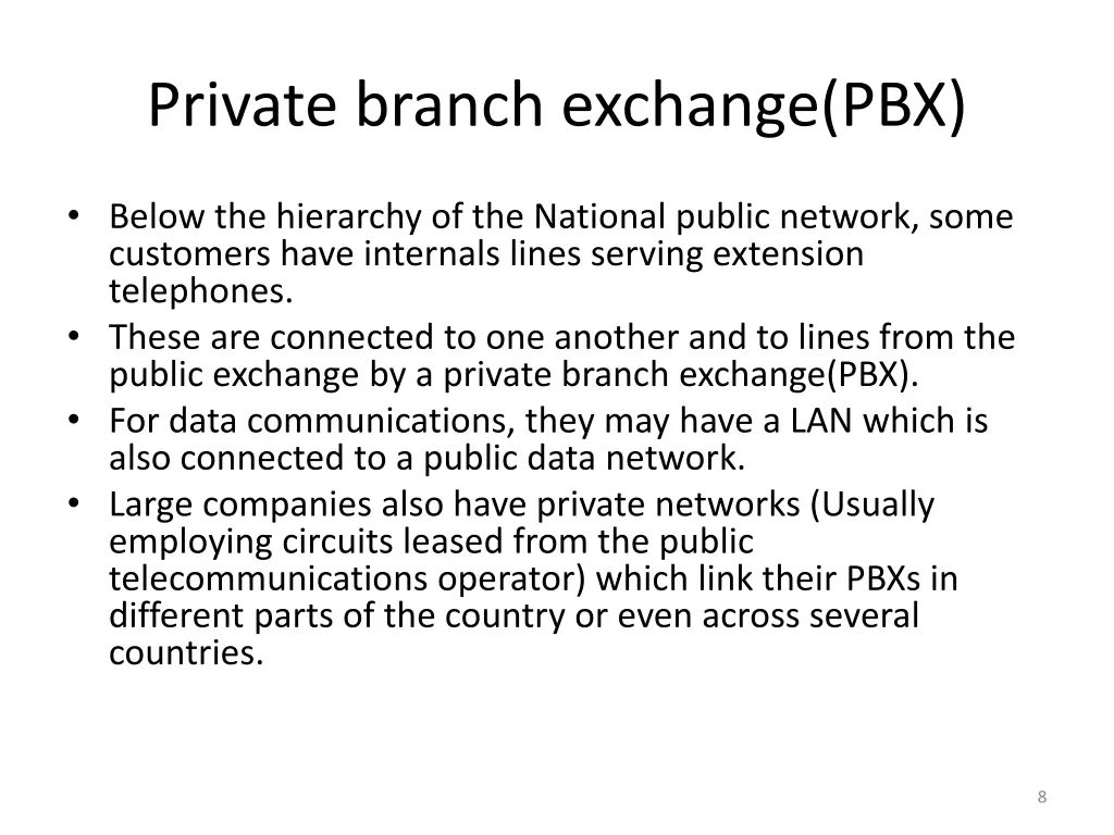 private branch exchange pbx