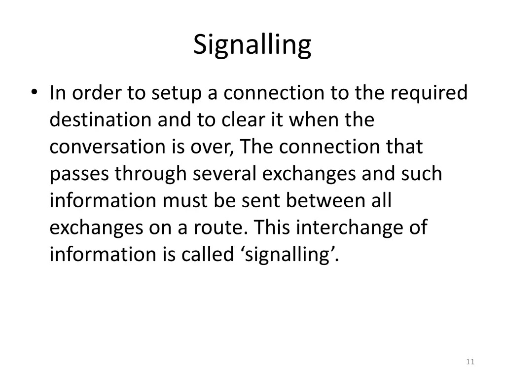 signalling