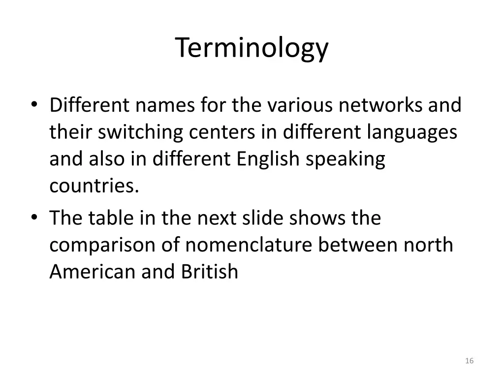 terminology