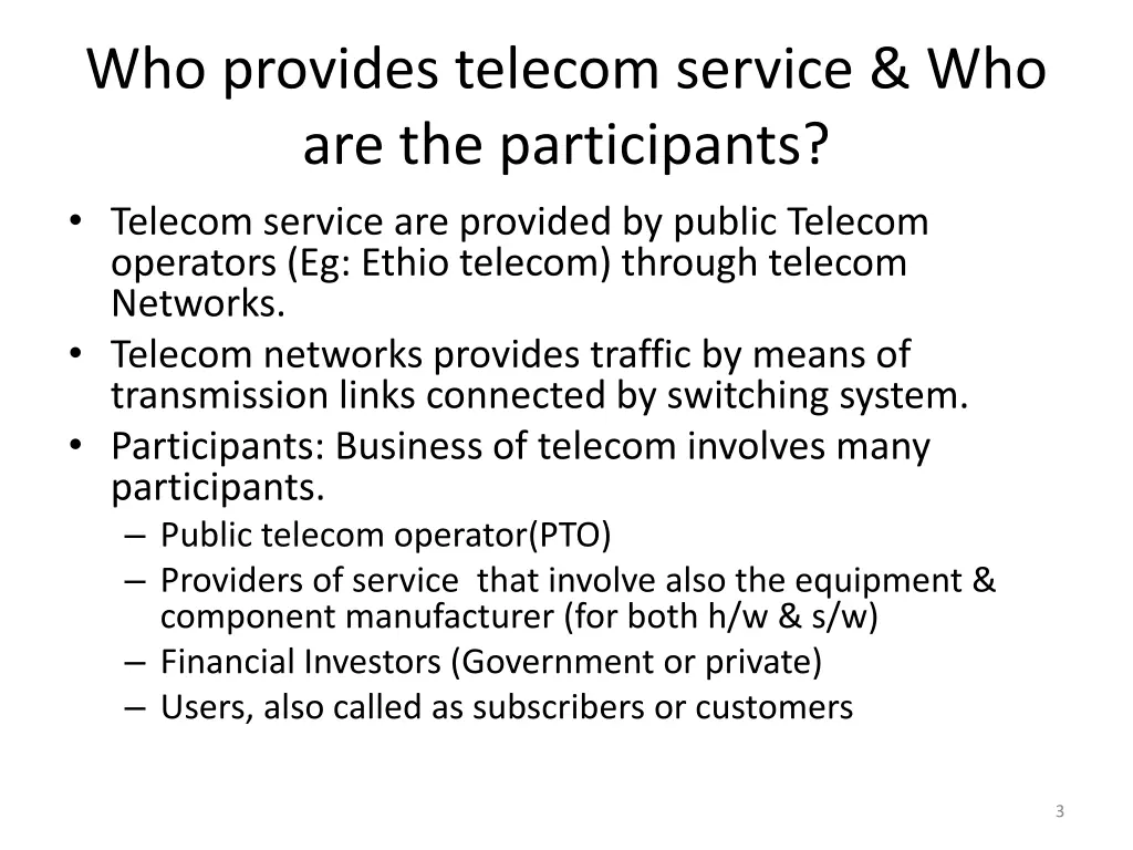 who provides telecom service