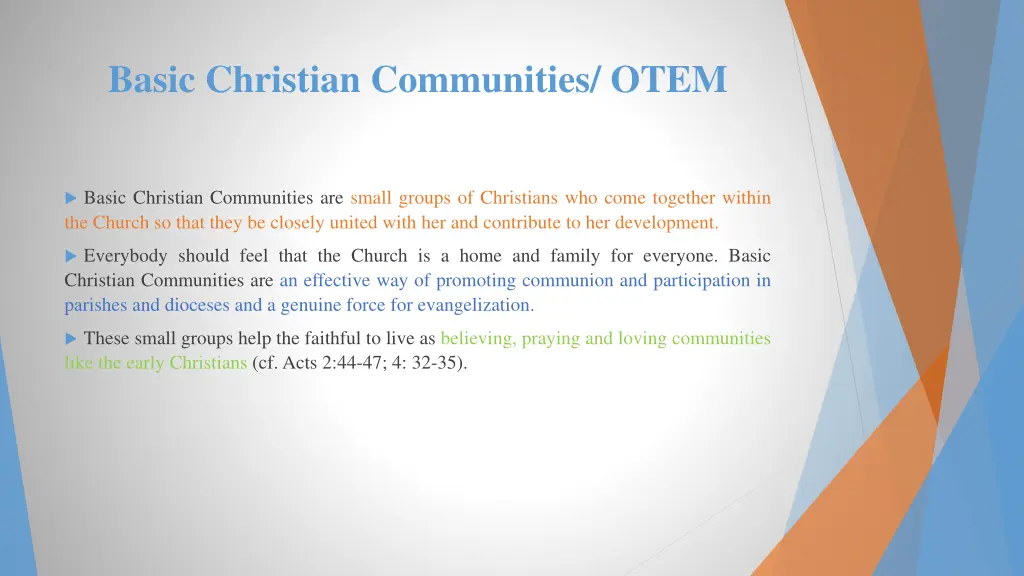 basic christian communities otem