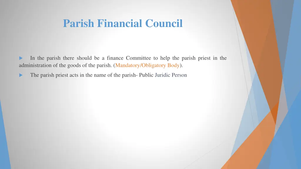 parish financial council