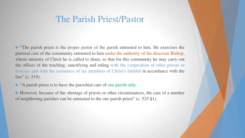 the parish priest pastor