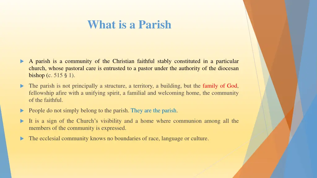 what is a parish