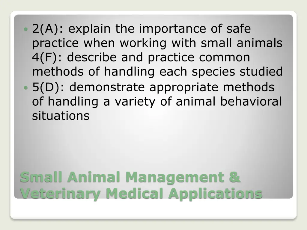 2 a explain the importance of safe practice when