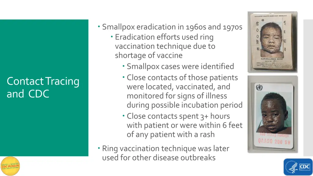 smallpox eradication in 1960s and 1970s