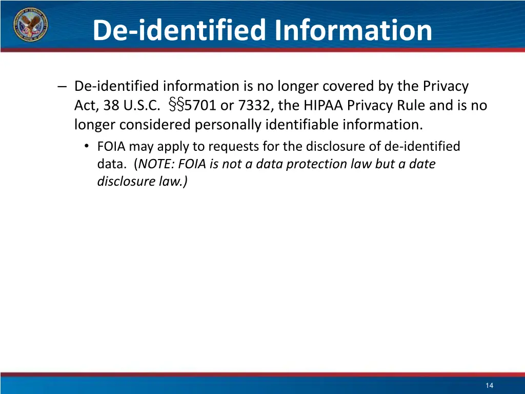 de identified information 1