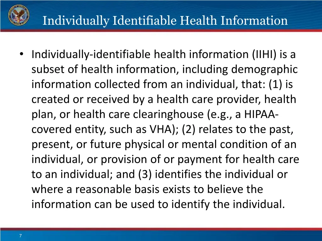 individually identifiable health information