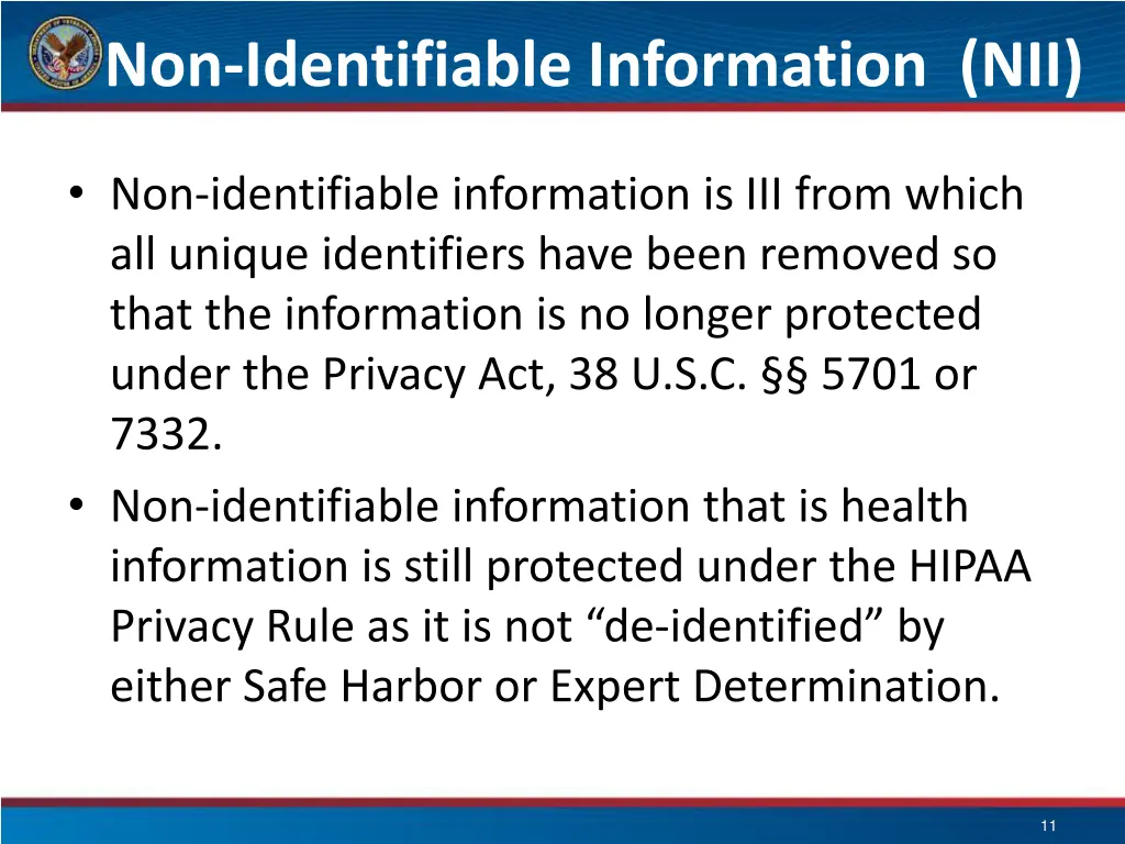 non identifiable information nii