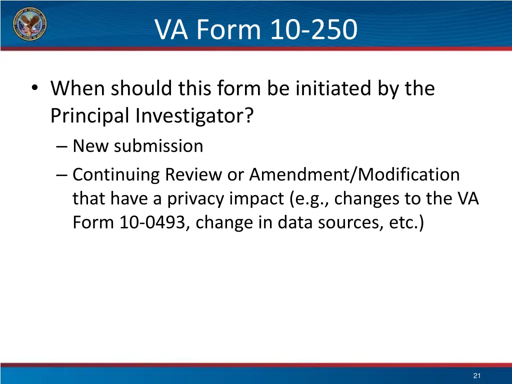 va form 10 250