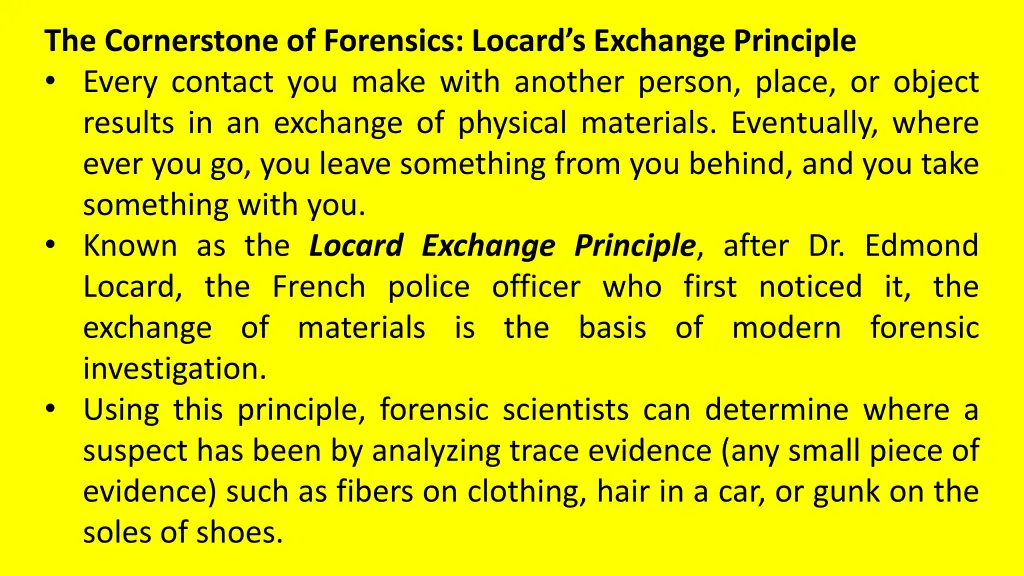 the cornerstone of forensics locard s exchange