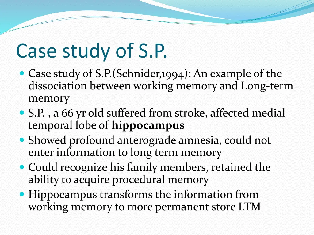 case study of s p case study of s p schnider 1994