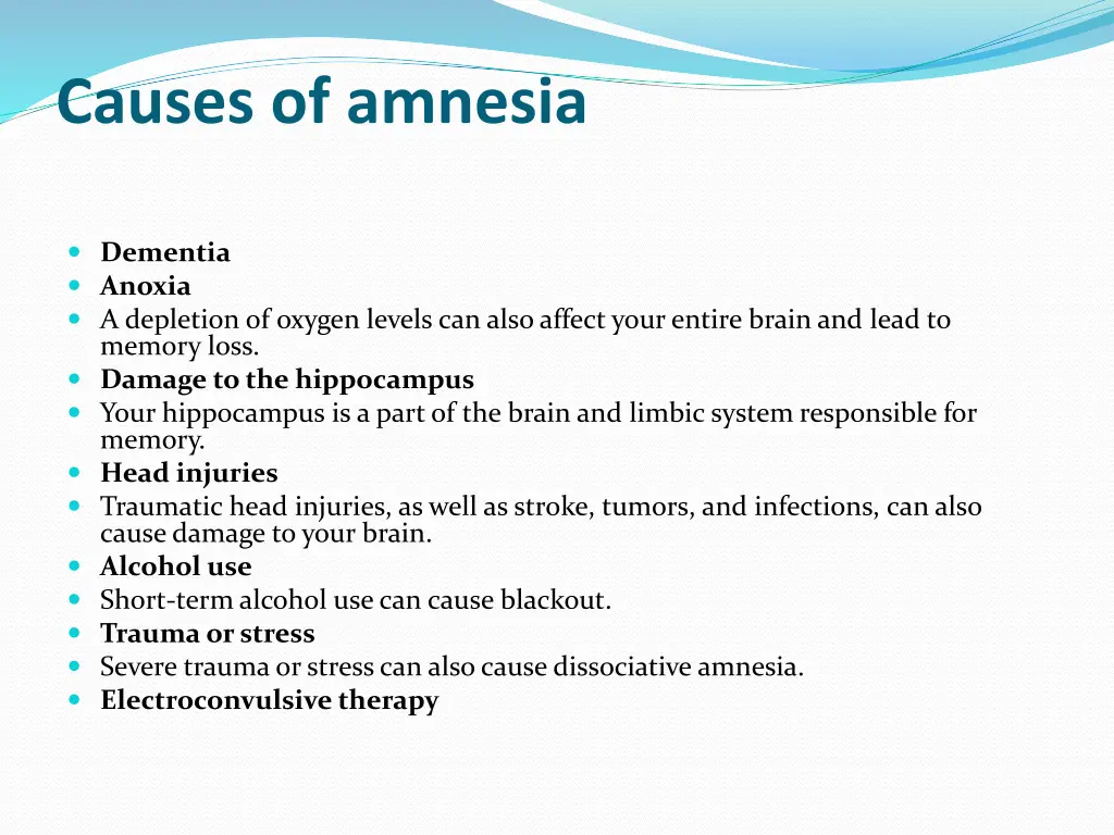 causes of amnesia