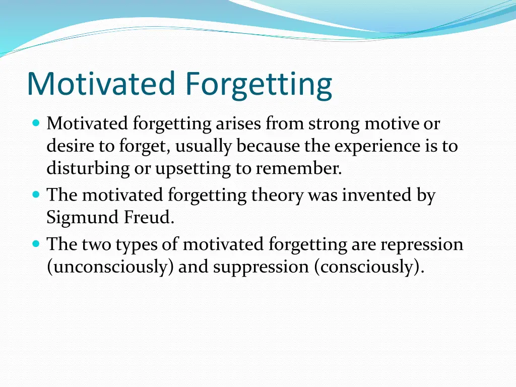 motivated forgetting