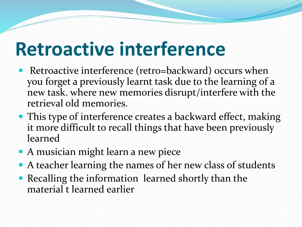 retroactive interference