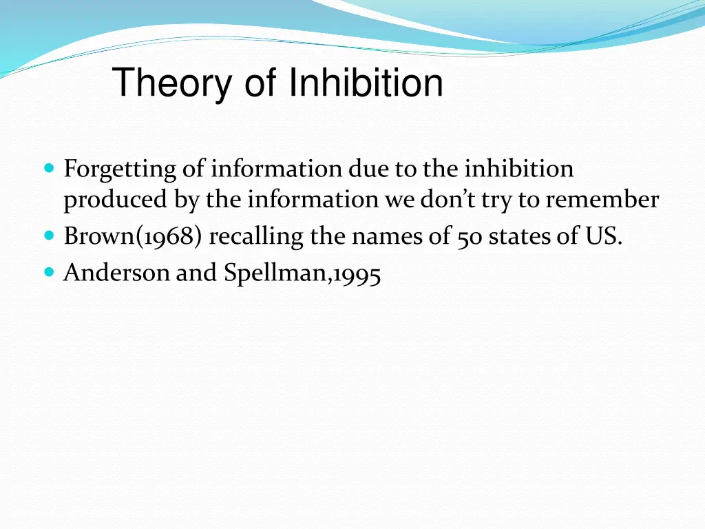 theory of inhibition