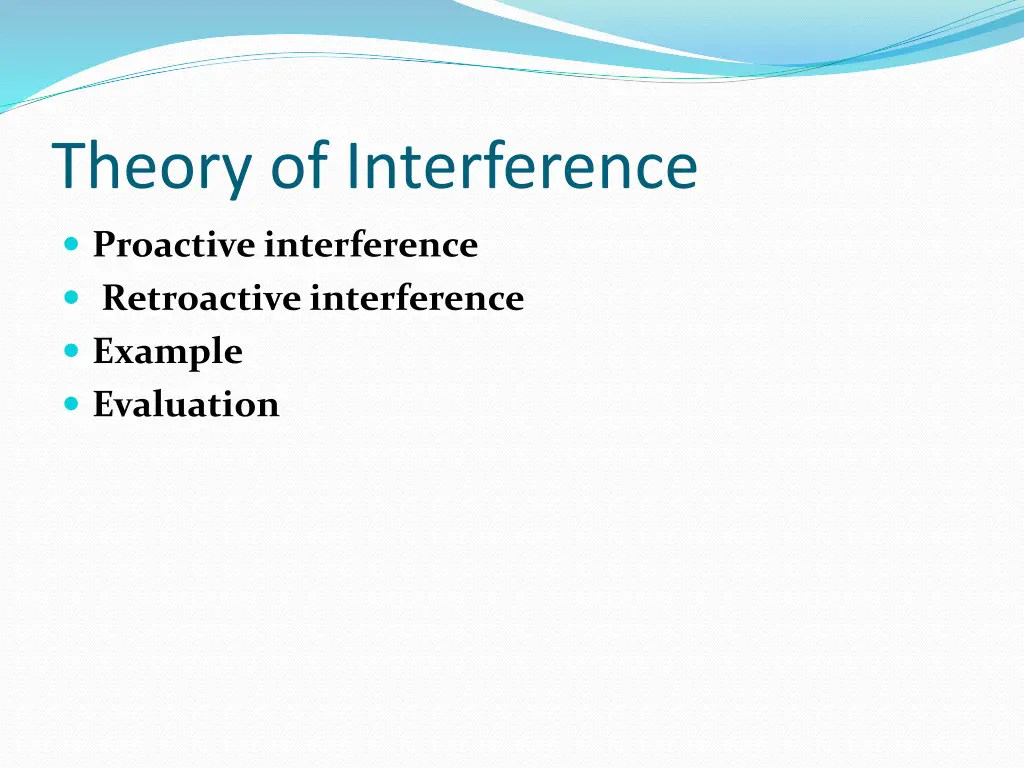 theory of interference