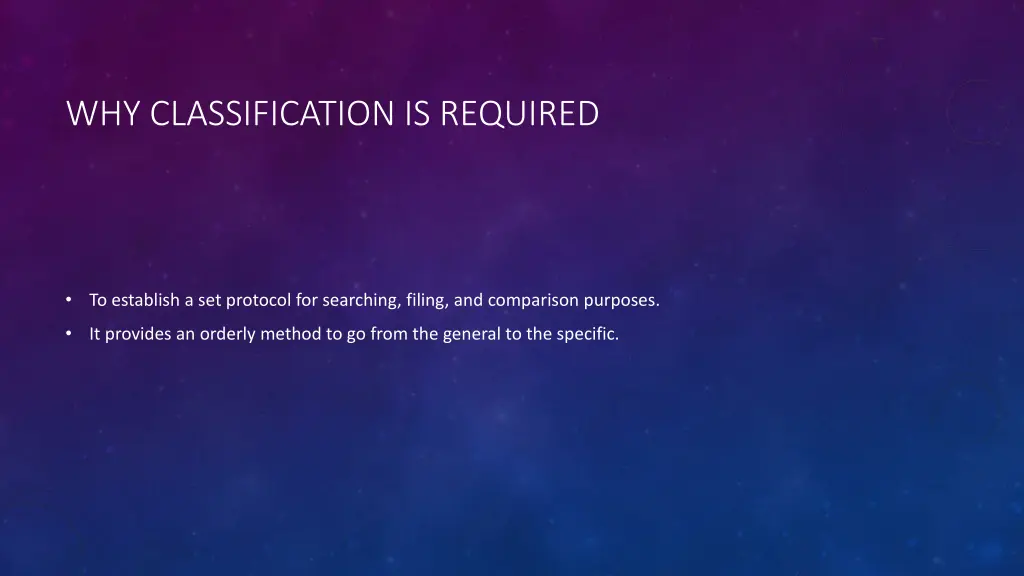 why classification is required