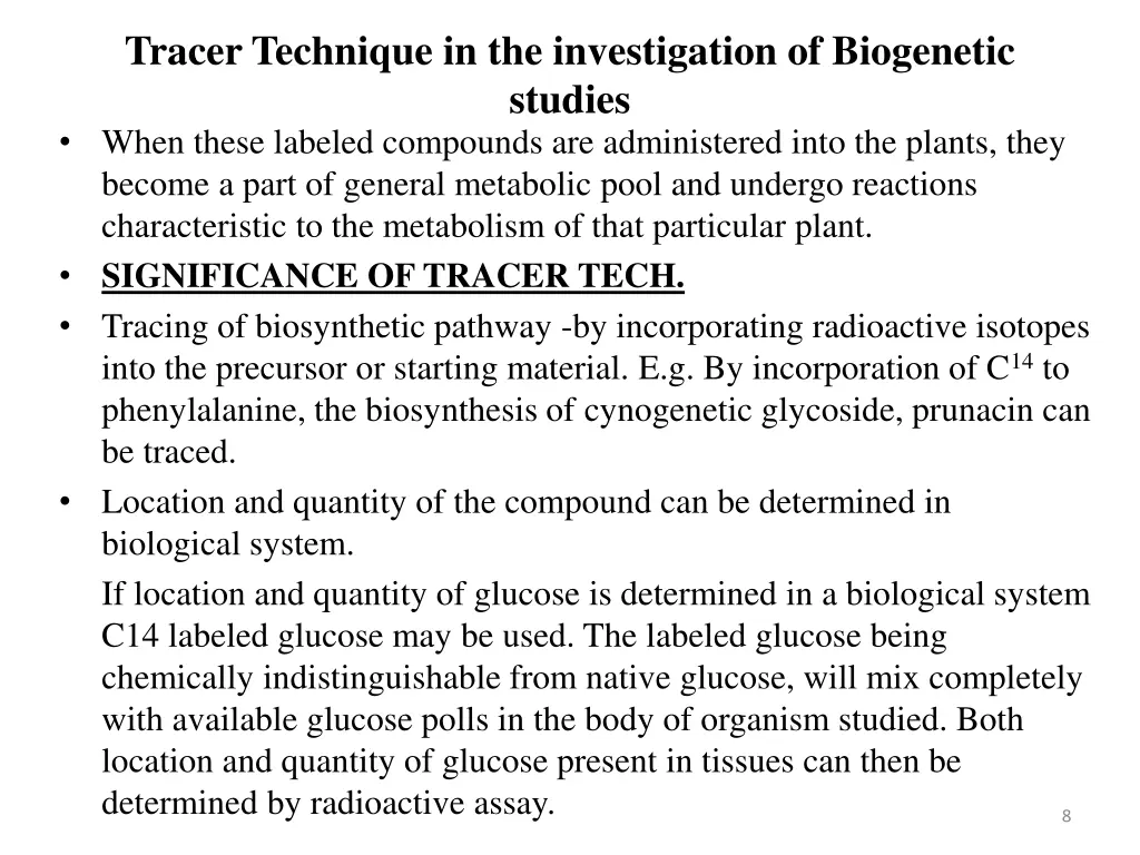 tracer technique in the investigation 1