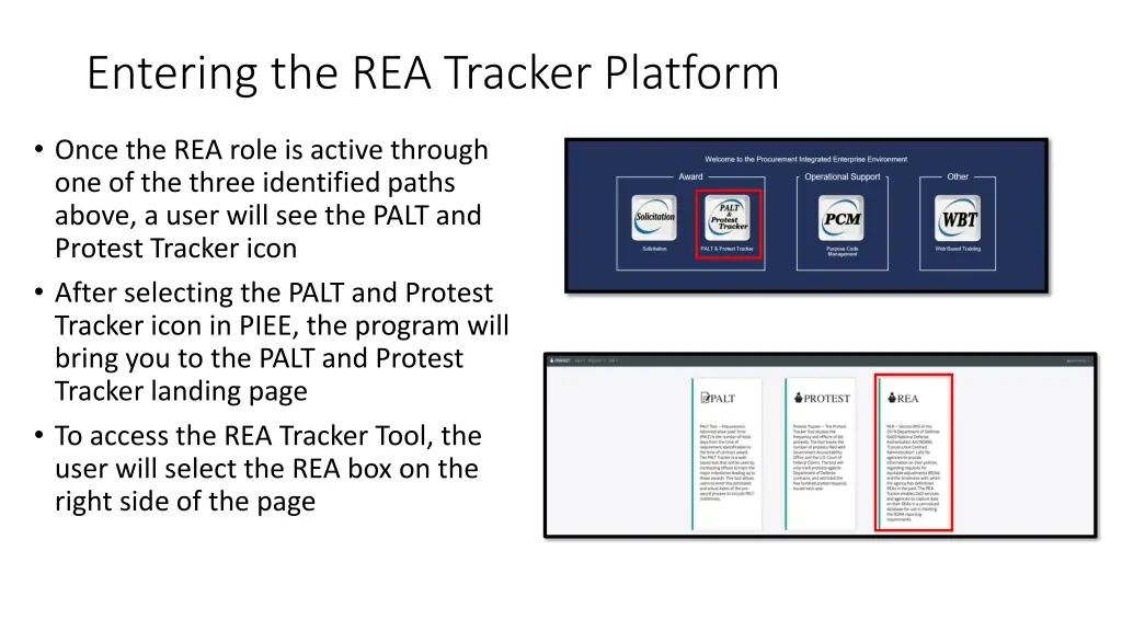 entering the rea tracker platform