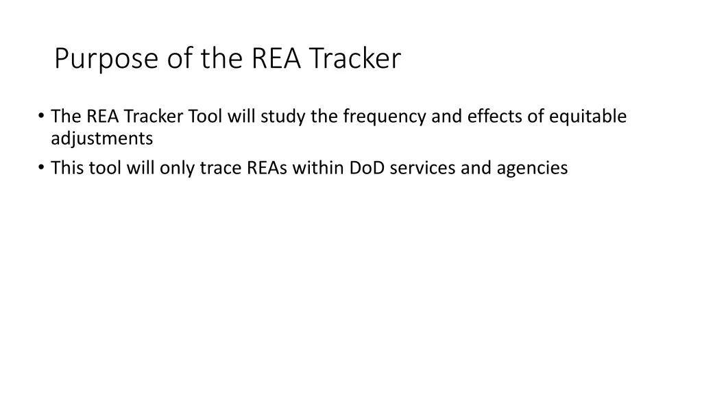 purpose of the rea tracker