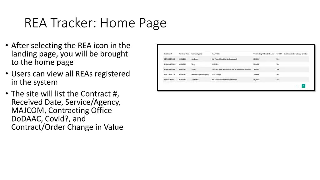 rea tracker home page