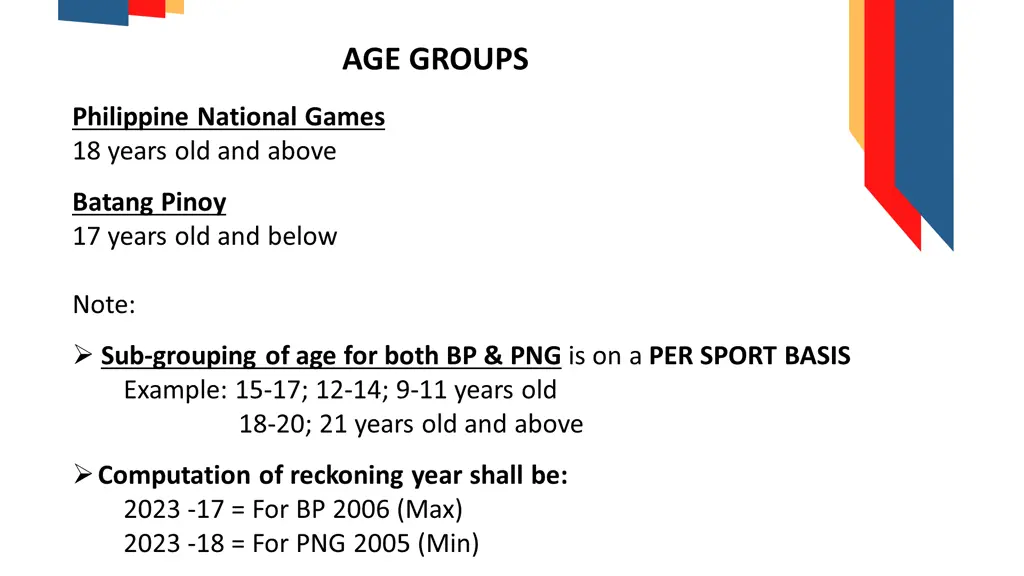 age groups