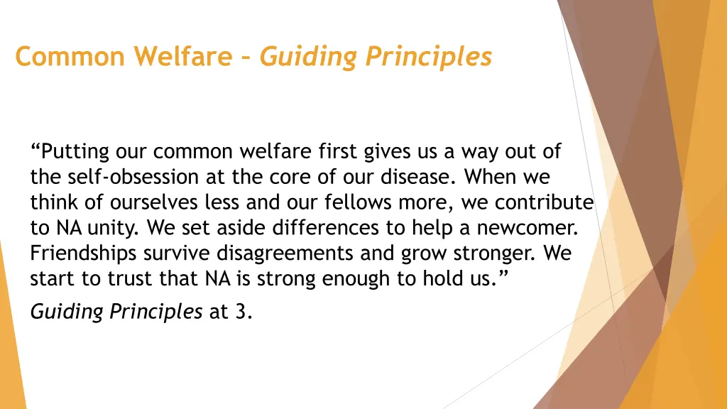 common welfare guiding principles