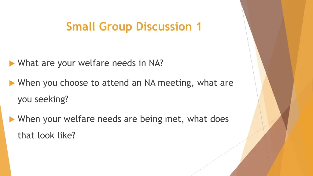 small group discussion 1