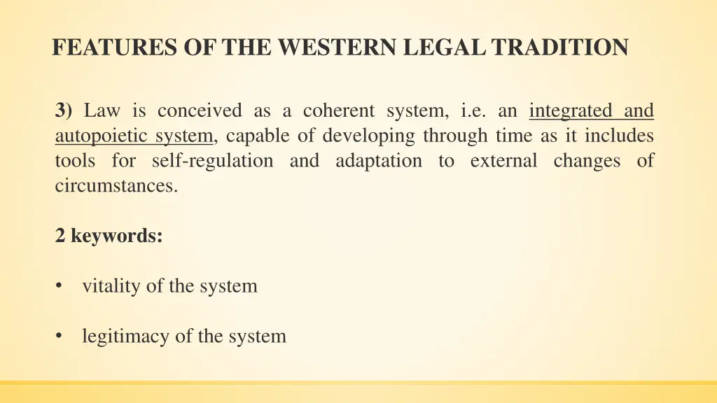 features of the western legal tradition 1