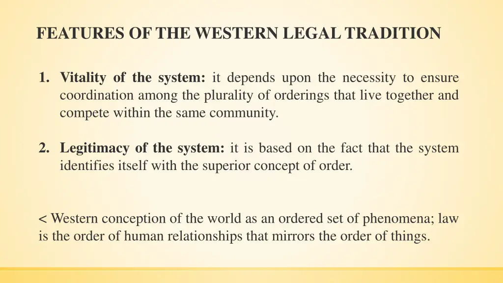 features of the western legal tradition 2