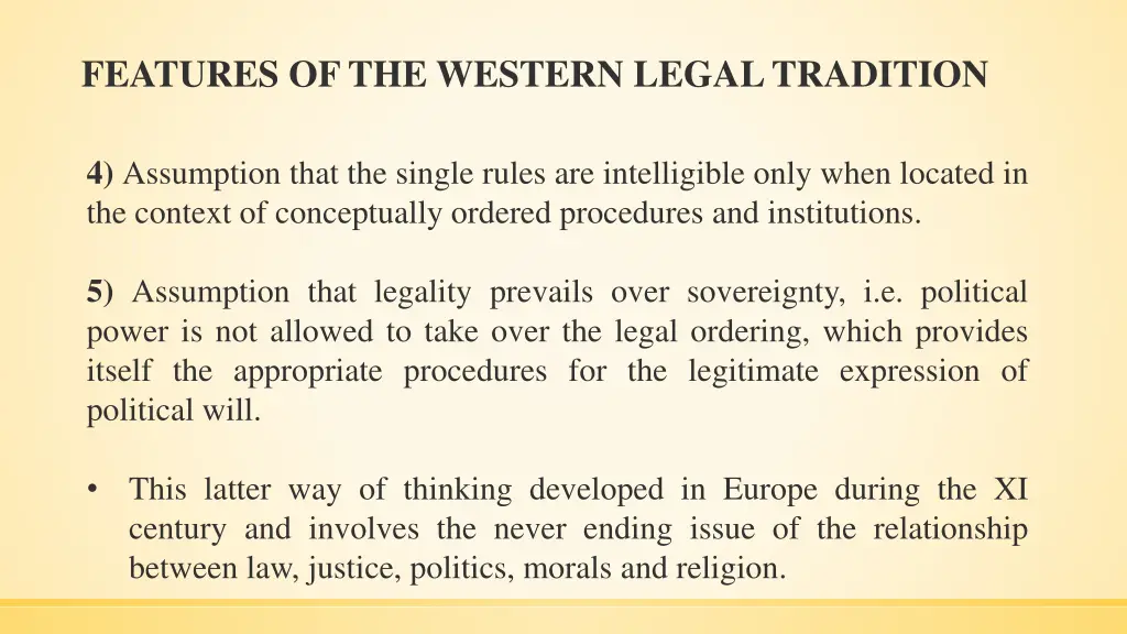 features of the western legal tradition 3