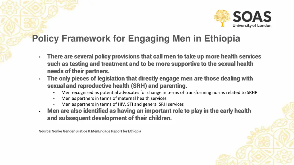 policy framework for engaging men in ethiopia