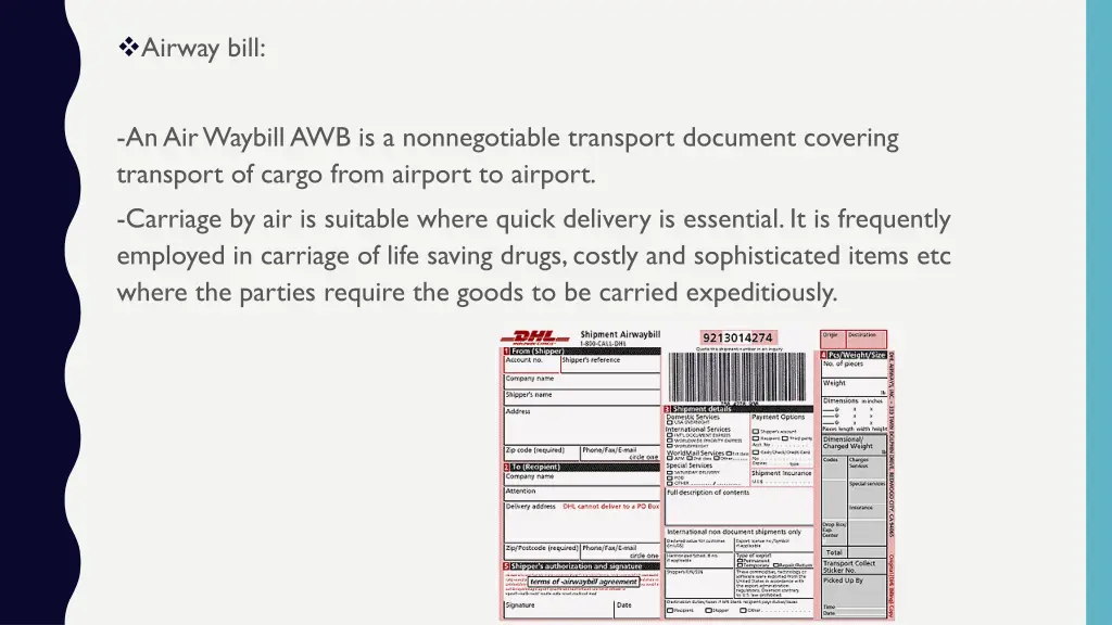 airway bill