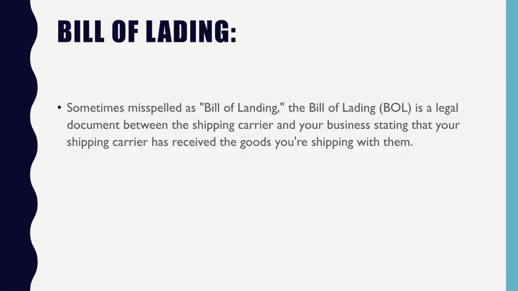 bill of lading