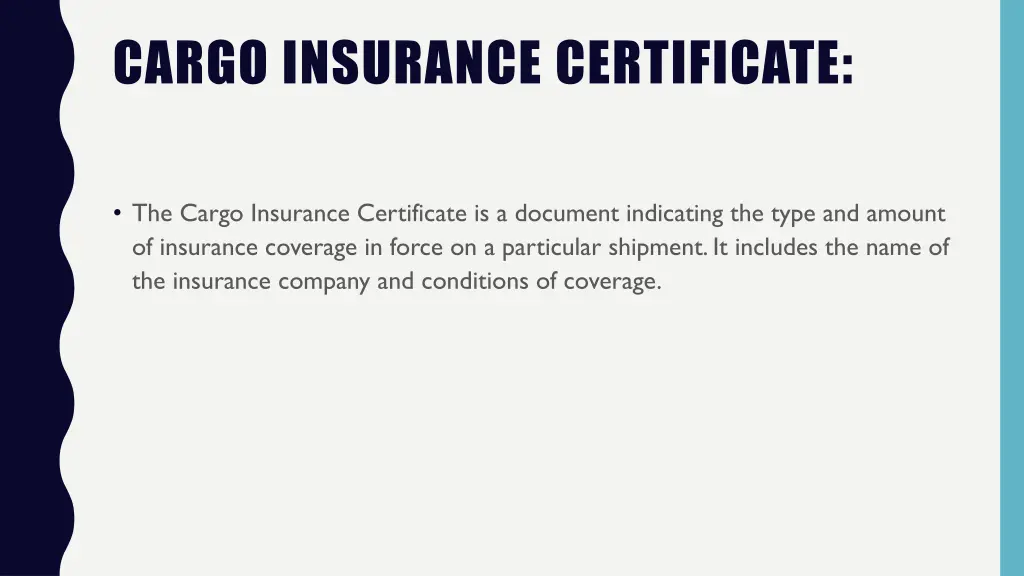 cargo insurance certificate