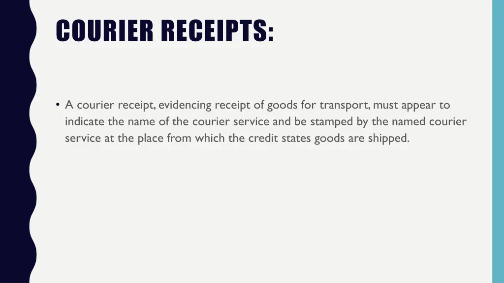 courier receipts