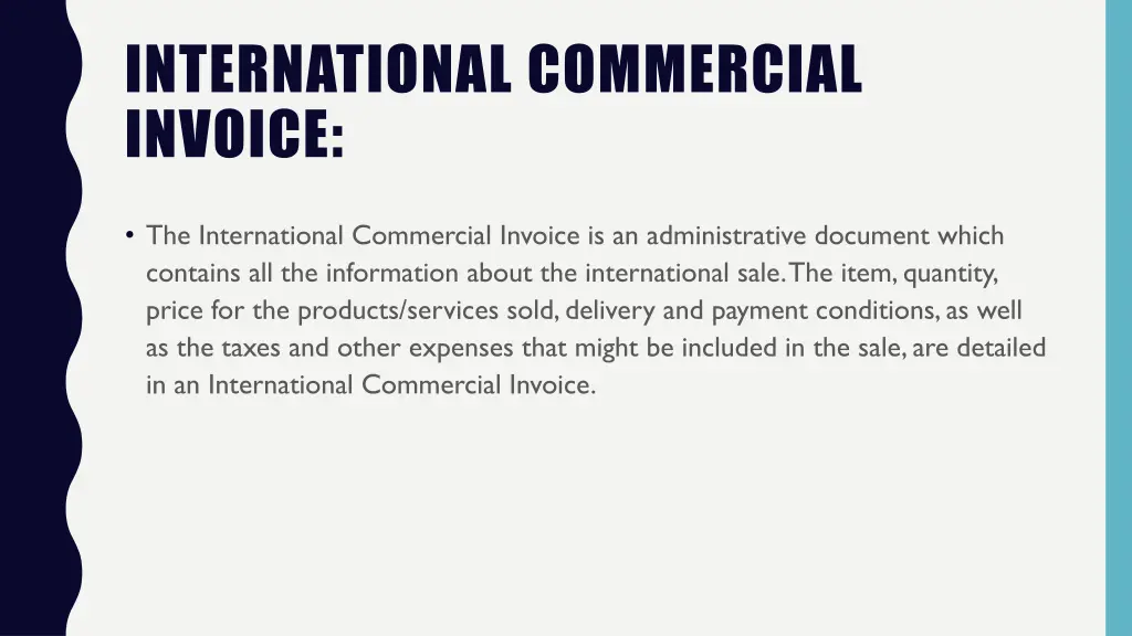 international commercial invoice