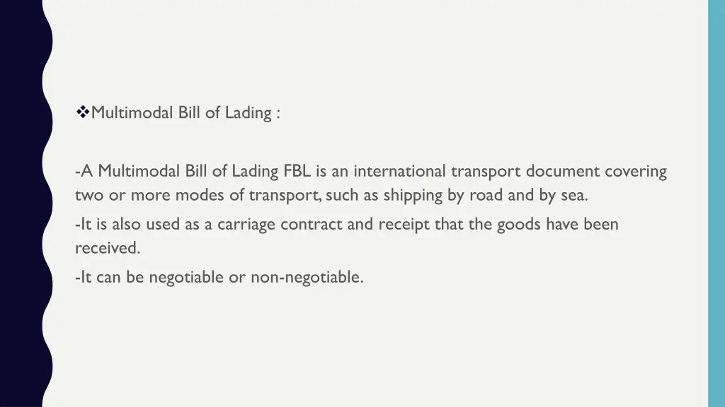 multimodal bill of lading