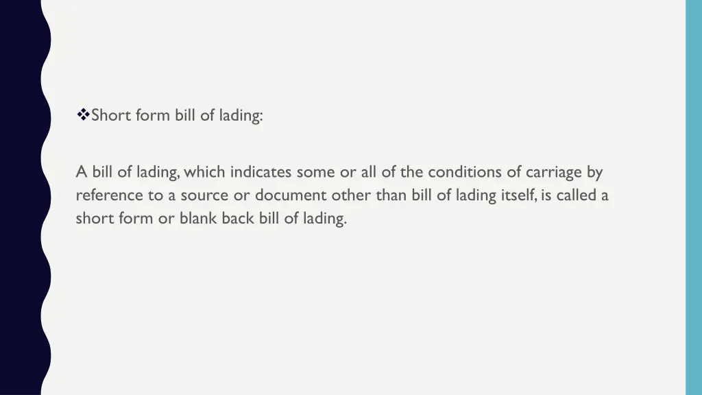 short form bill of lading