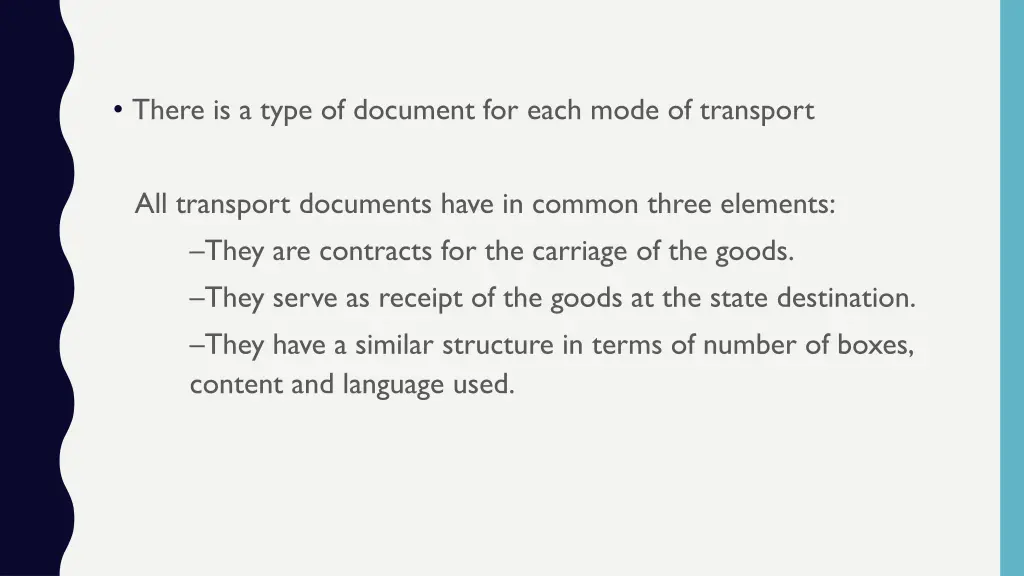 there is a type of document for each mode