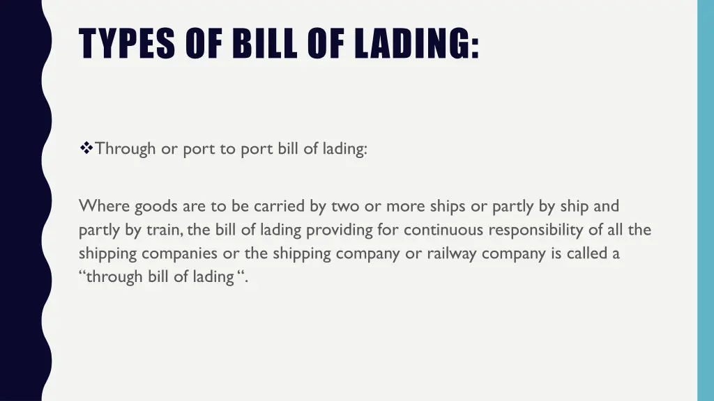 types of bill of lading