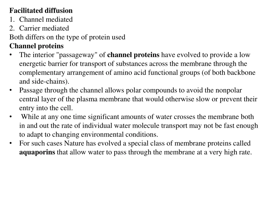 facilitated diffusion 1 channel mediated