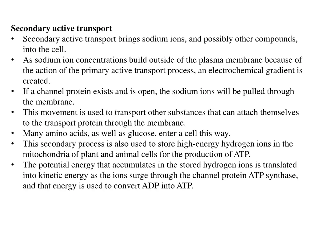 secondary active transport secondary active